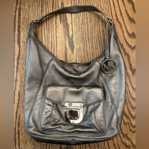 Michael Kors pewter Leather Hobo Shoulder Bag